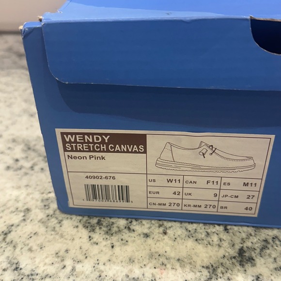 Hey Dude Wendy Stretch Canvas Neon Pink Slip On Shoes Women's W11 - Picture 8 of 8